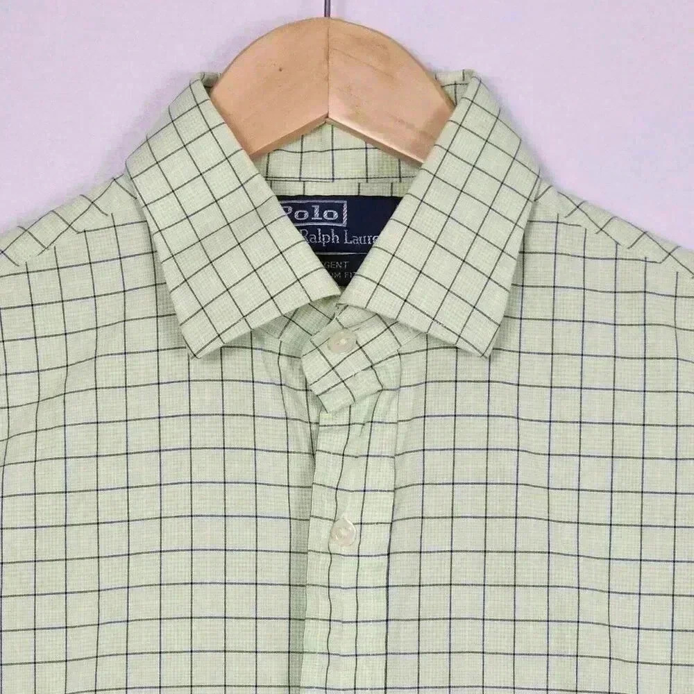 Polo Ralph Lauren Mens Regent Long Sleeve Shirt Button Up 15.5 Checks Pony‎